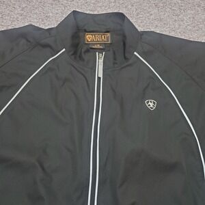 Ariat Ideal Windbreaker Full Zip Lightweight Jacket Black Men's Large